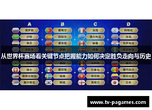 从世界杯赛场看关键节点把握能力如何决定胜负走向与历史